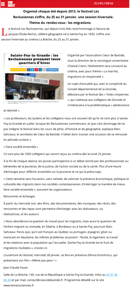 Article Sud-Ouest